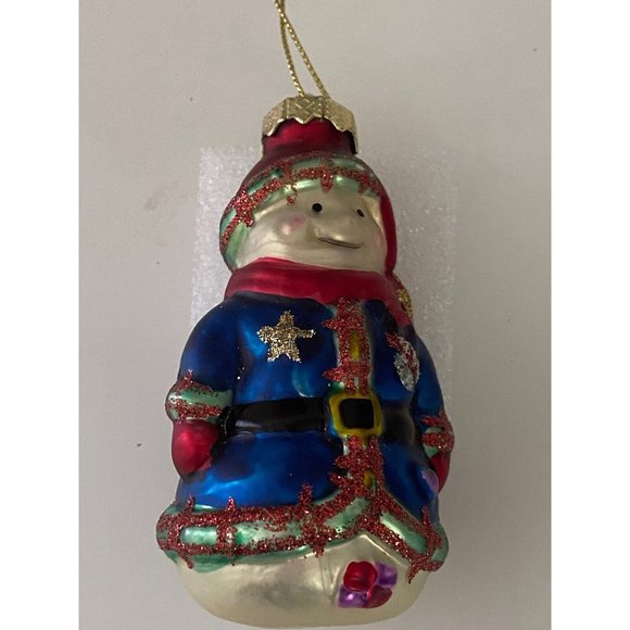 Vintage Painted Ornament Old Blown Glass German Snow Man Figure Like Santa EUC - Picture 12 of 14